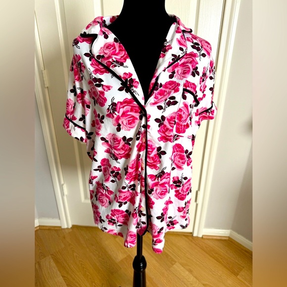kate spade Tops - KATE SPADE Roses Button Down Pajama Top Size Large VGUC